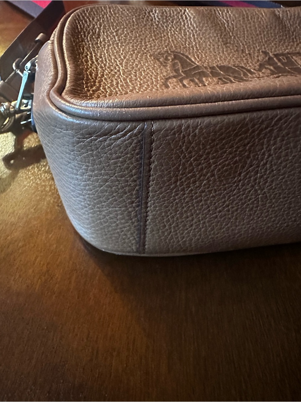 Coach Tan Leather Messenger Crossbody with Signature Coach Logo - Picture 3 of 9